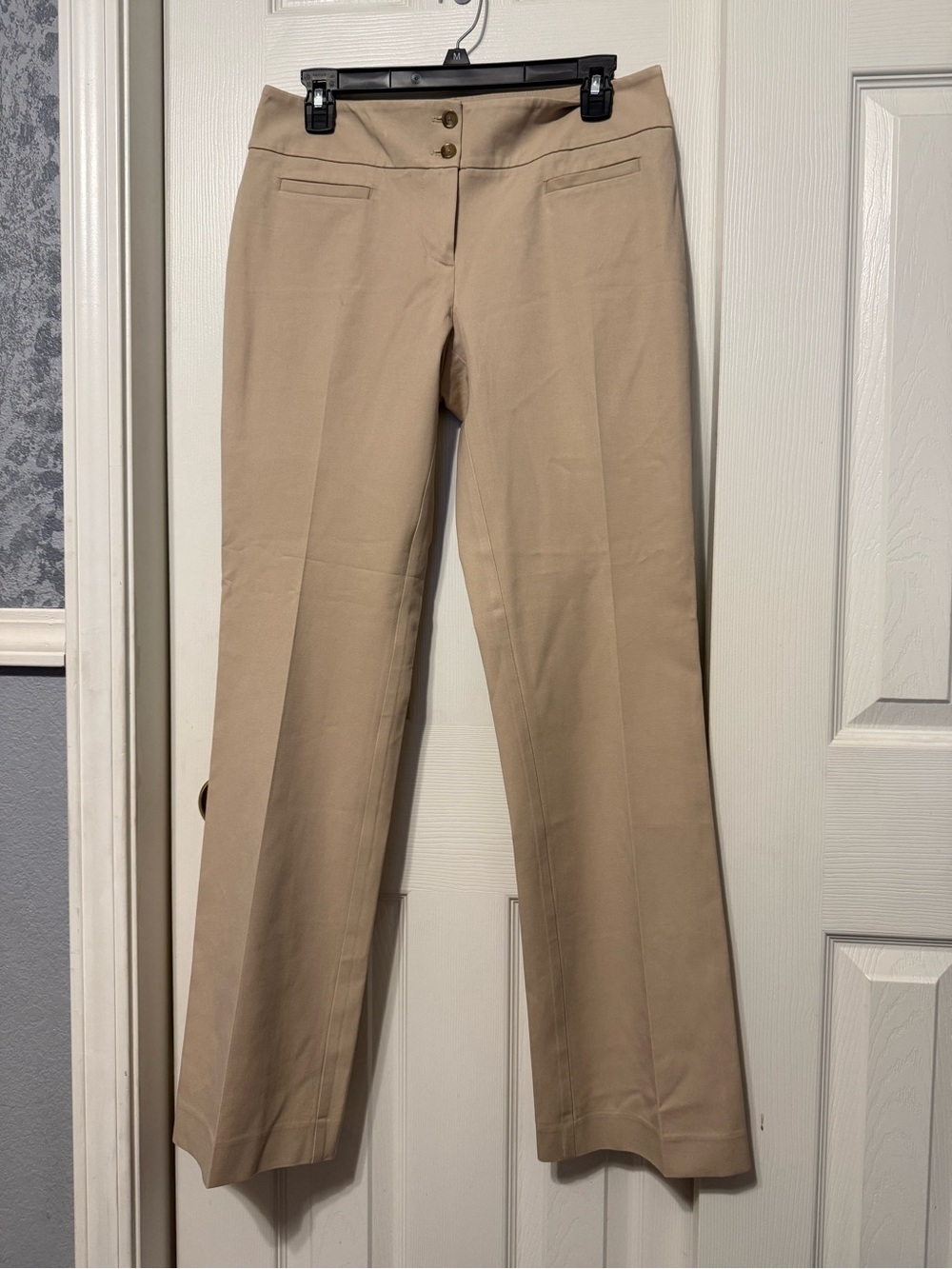 LOFT Tan Straight-Leg Work Pants